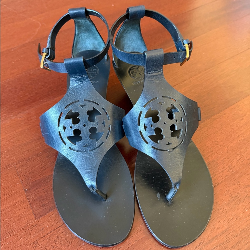 Tory Burch Black Leather Sandals